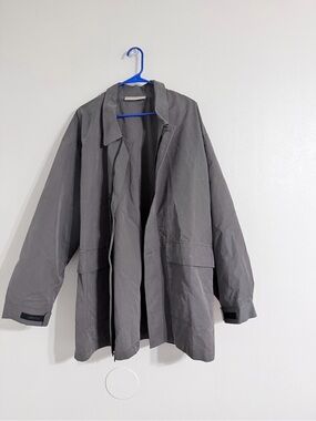 Essentials Men's Charcoal Lightweight Shirt Jacket XL